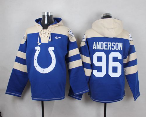 Nike Colts #96 Henry Anderson Royal Blue Player Pullover NFL Hoodie - Click Image to Close